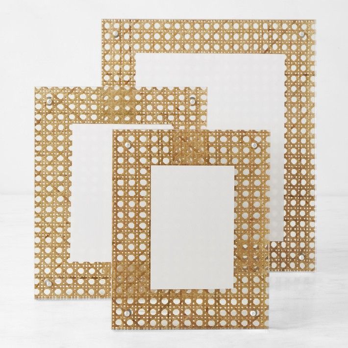 Rattan and Acrylic Block Picture Frames | Williams-Sonoma