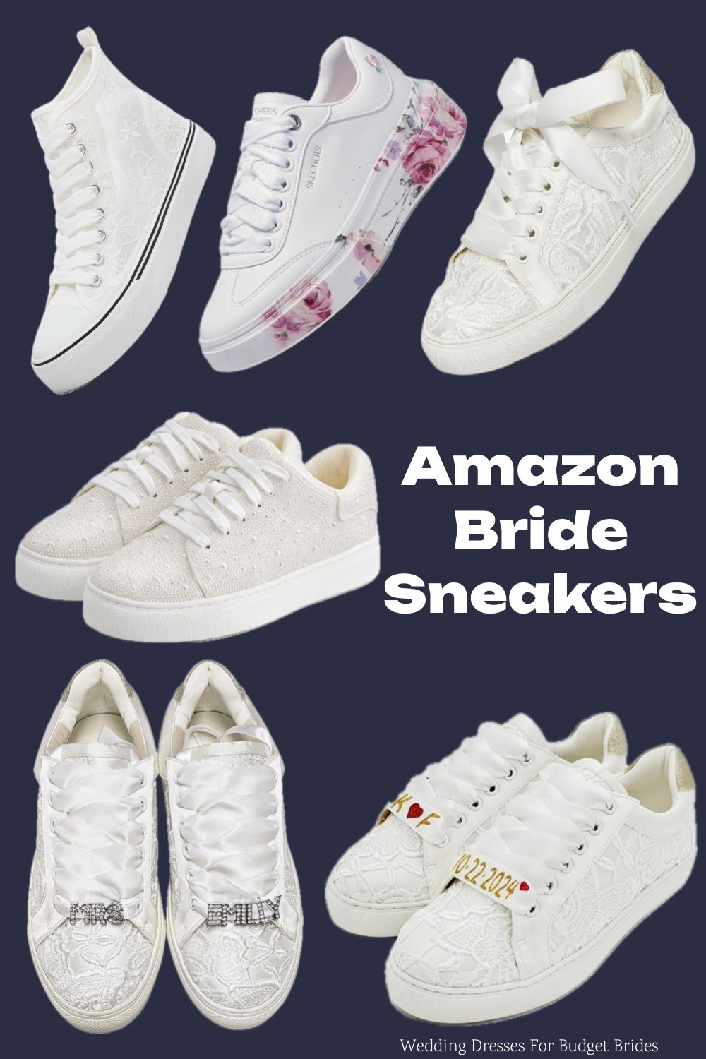 White wedding bridal sneakers on Amazon. 

Wedding flats, bride shoes, bride sneakers, floral tennis shoes. 

#LTKWedding #LTKSeasonal