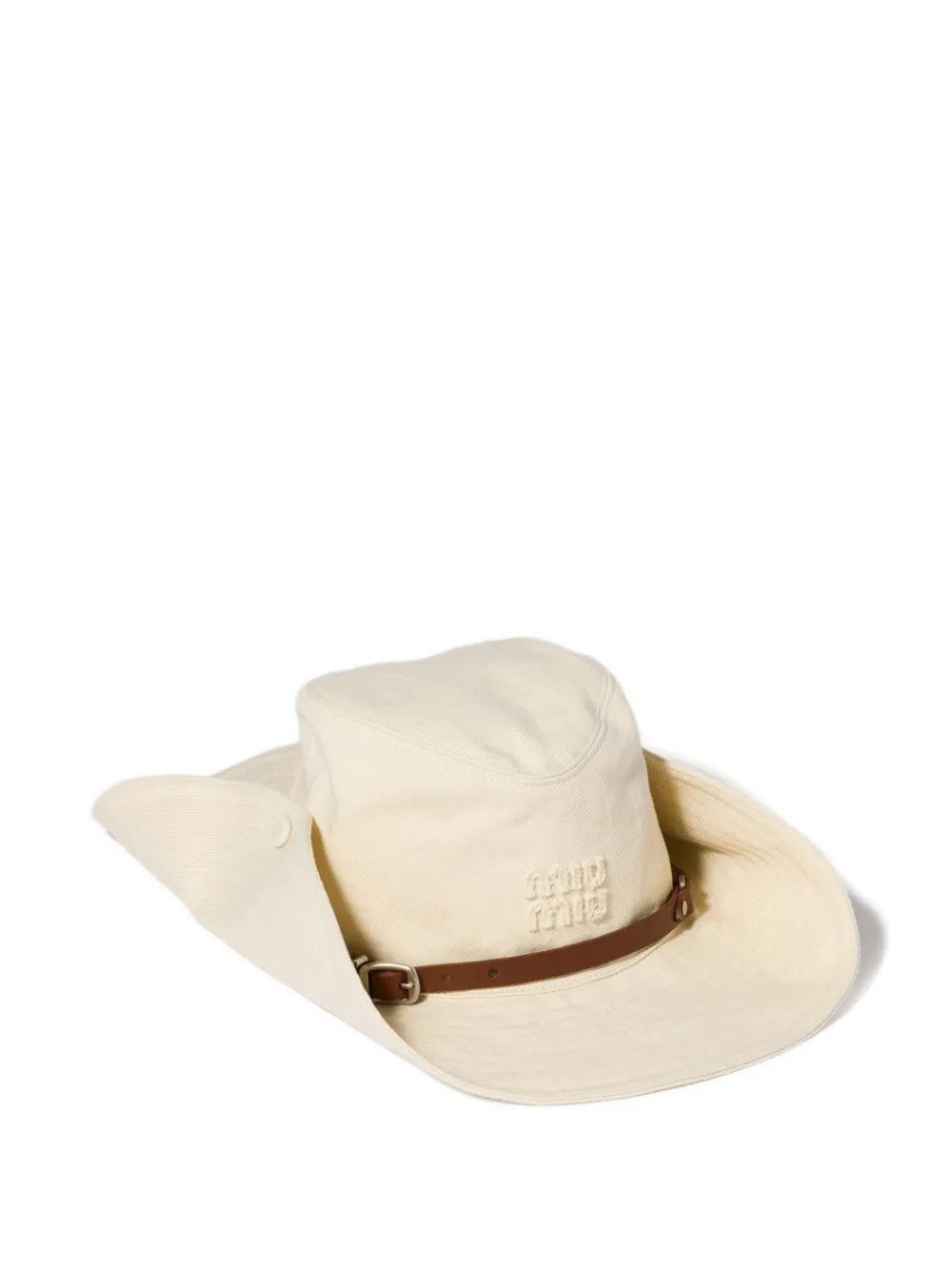 Miu Miu Drill Cowboy Hat | Neutrals | FARFETCH | Farfetch Global