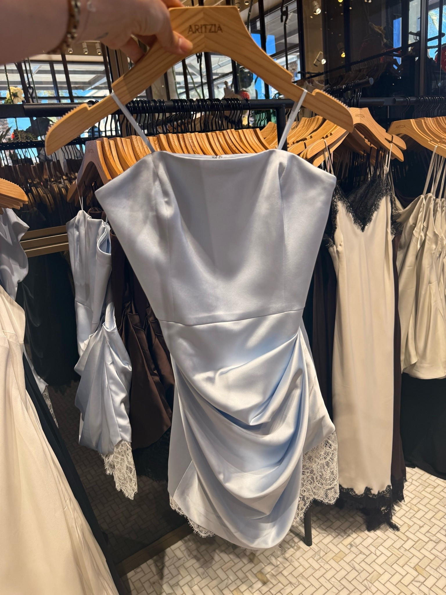 @Aritzia mini dress for summer! Loving the silk and lace 

Bridal 
Party dress
Vegas dress

#LTKootd #LTKgrwm #LTKSeasonal