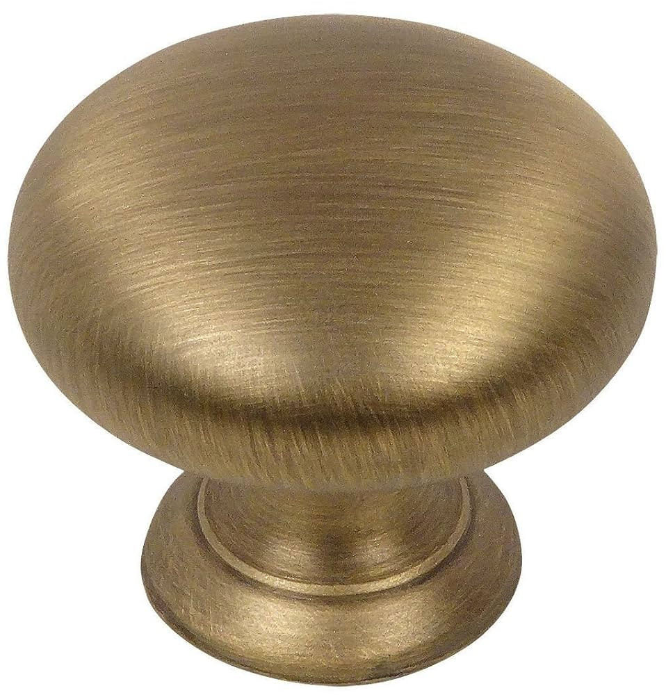 Cosmas 10 Pack 4950BAB Brushed Antique Brass Cabinet Hardware Round Mushroom Knob - 1-1/4" Diamet... | Amazon (US)