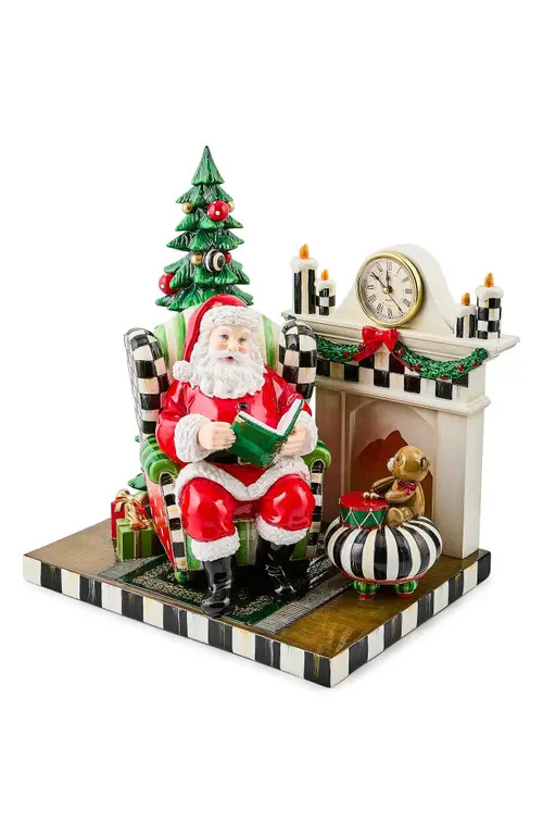MACKENZIE CHILDS Check It Out Santa by the Fireplace Decor in Red at Nordstrom | Nordstrom