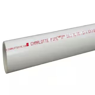 Charlotte Pipe 2 in. x 10 ft. White Schedule 40 PVC Pipe Solid Core PVC 07200  0600 - The Home De... | The Home Depot