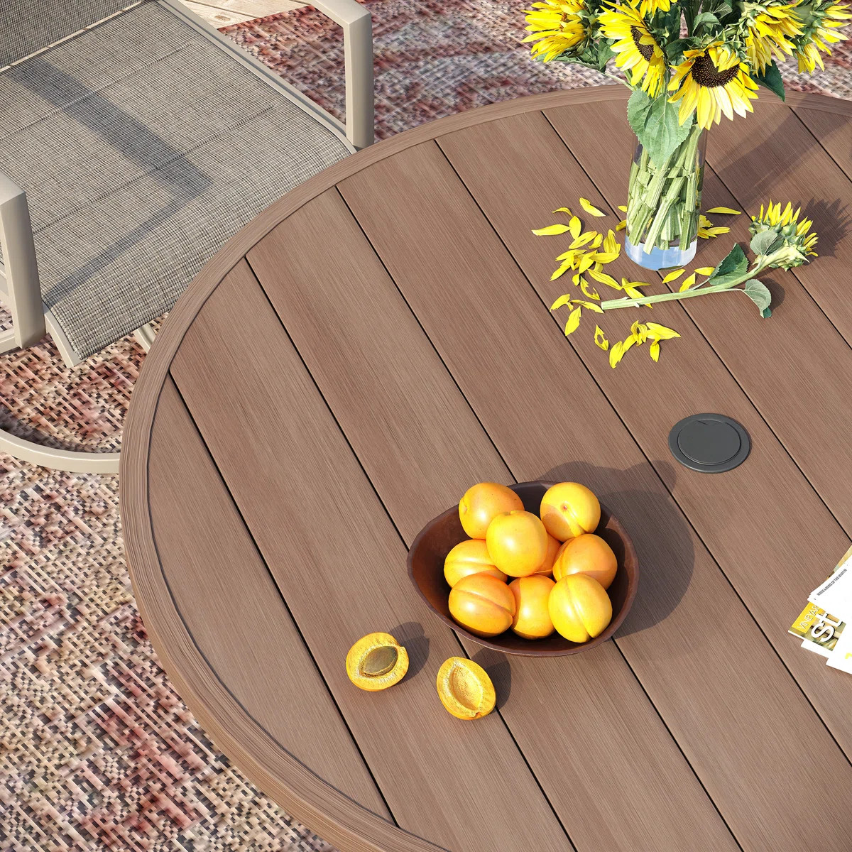 53" Patio Roud Metal Dining Table | Wayfair North America