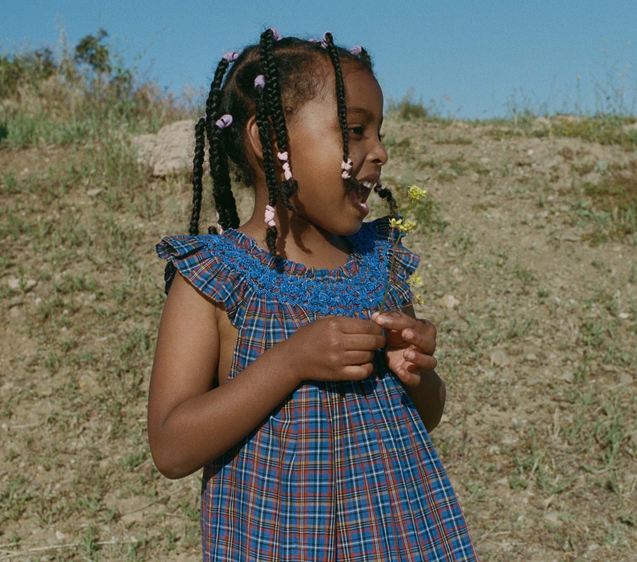 Arlo Dress - Azure French Plaid | DÔEN | DOEN