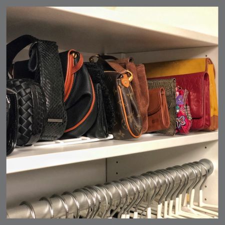 Having a hard time getting your handbags to stay upright? Simple hack- we use a pan organizer!

#LTKfamily #LTKhome