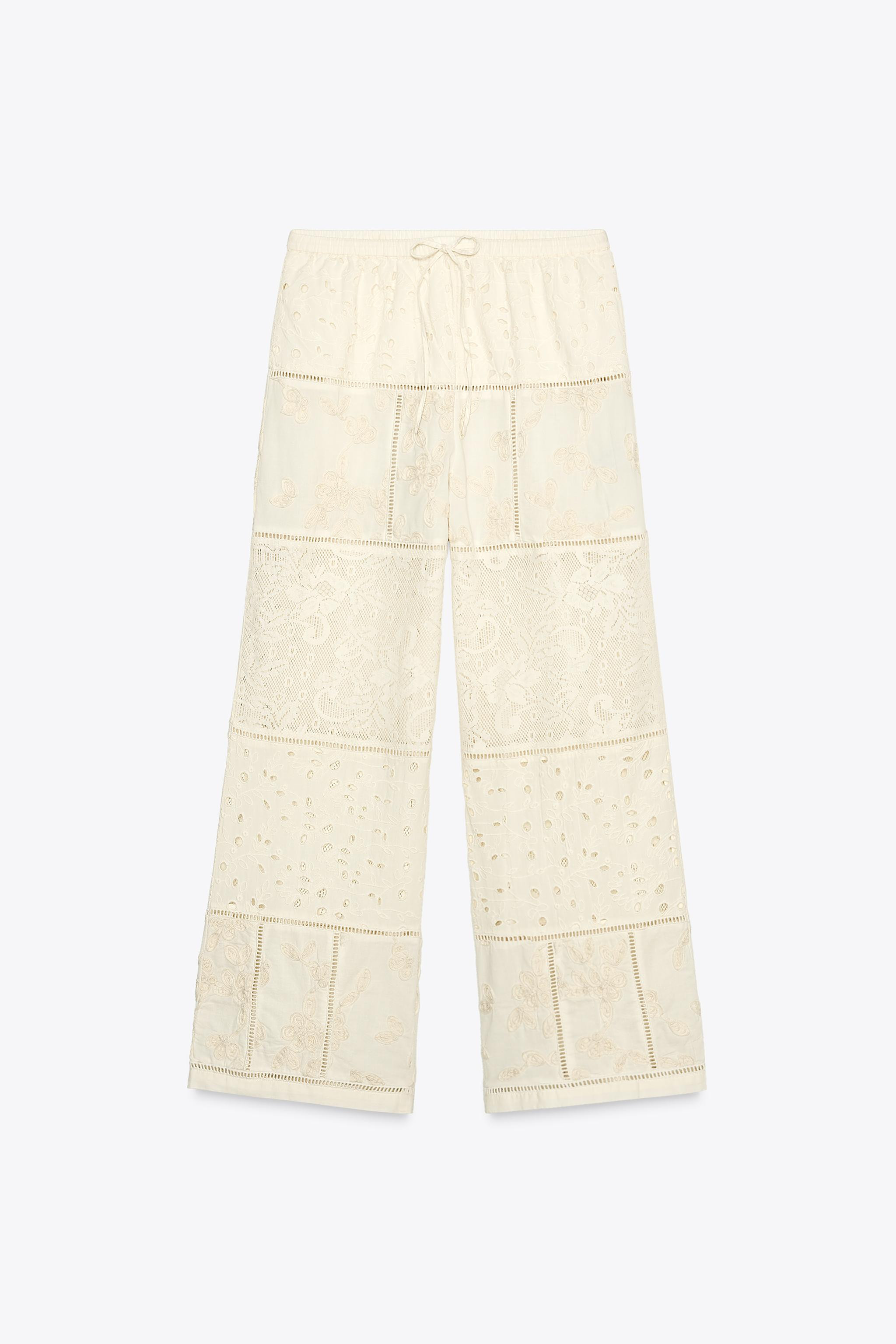 ZW COLLECTION PATCHWORK EMBROIDERED PANTS | Zara US