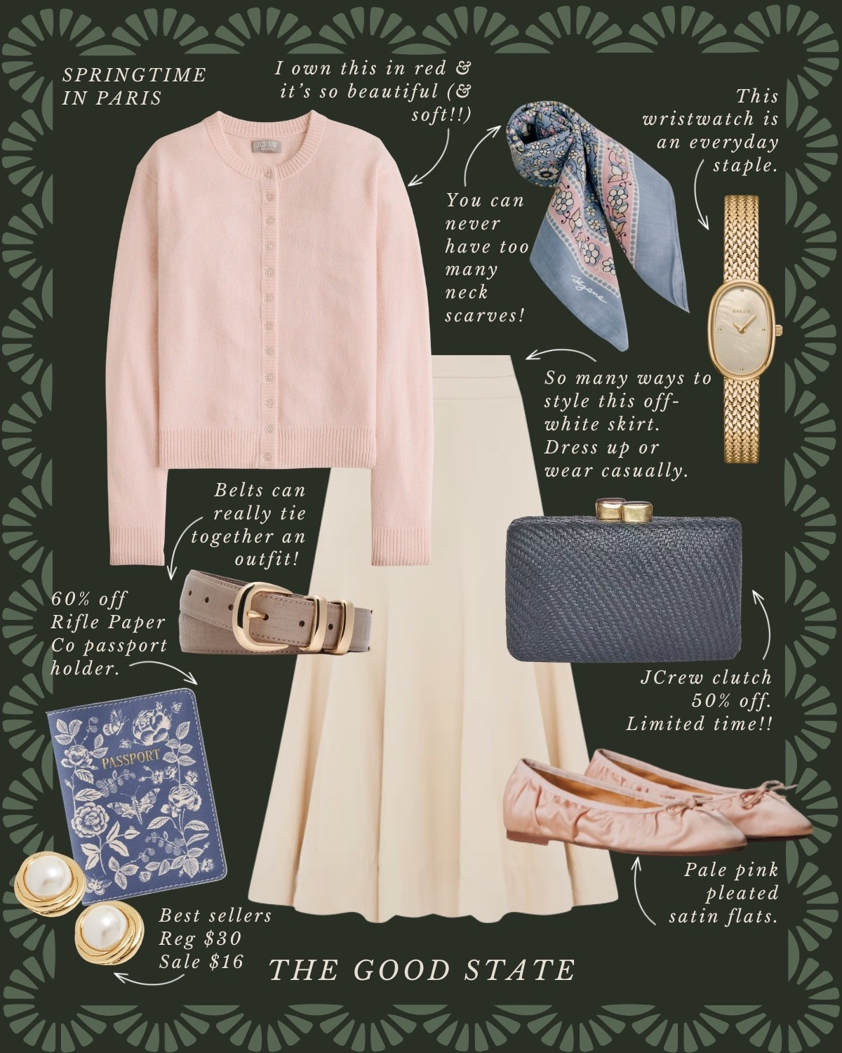 This collection is for the Spring girlies. The ones longing for the warmth of sunshine on their skin and a cool breeze blowing through their hair. Shorts and a sweatshirt weather. A flowy dress and a light cardigan. This is for the ladies counting down the days until the farmers market opens back up. The ones who love early mornings at the market—flaky croissant in one hand and a rosemary latte in the other. This is for the ones who can’t resist a bouquet of fresh flowers and are trying to figure out how to grow their own cut flower garden at home. For the ones who spend the golden evenings having a picnic with friends. For the people (like me) who always have a picnic blanket in their car. This is for the girlies love allllll things gingham, their trusty ball cap, pops of color  and who firmly believe you can’t have too many neck scarves or bandanas. For the ones who love feminine details like lace trim, dainty florals and ruffles. This Spring may we slow down, breathe deep, embrace the life all around and romanticize the seemingly ordinary moments🌼

#springstyle #classicstyle #springoutfit #farmersmarket #preppystyle 

Tuckernuck ballet flats quince j crew scarves watches jewelry belt Anthropologie cardigan target old navy Walmart 

#LTKootd #LTKActive #LTKSaleAlert