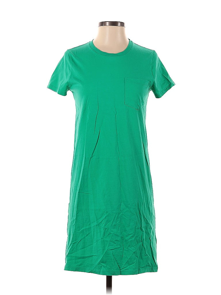 J.Crew Factory Store 100% Cotton Green Casual Dress Size XS - 72% off | ThredUp
