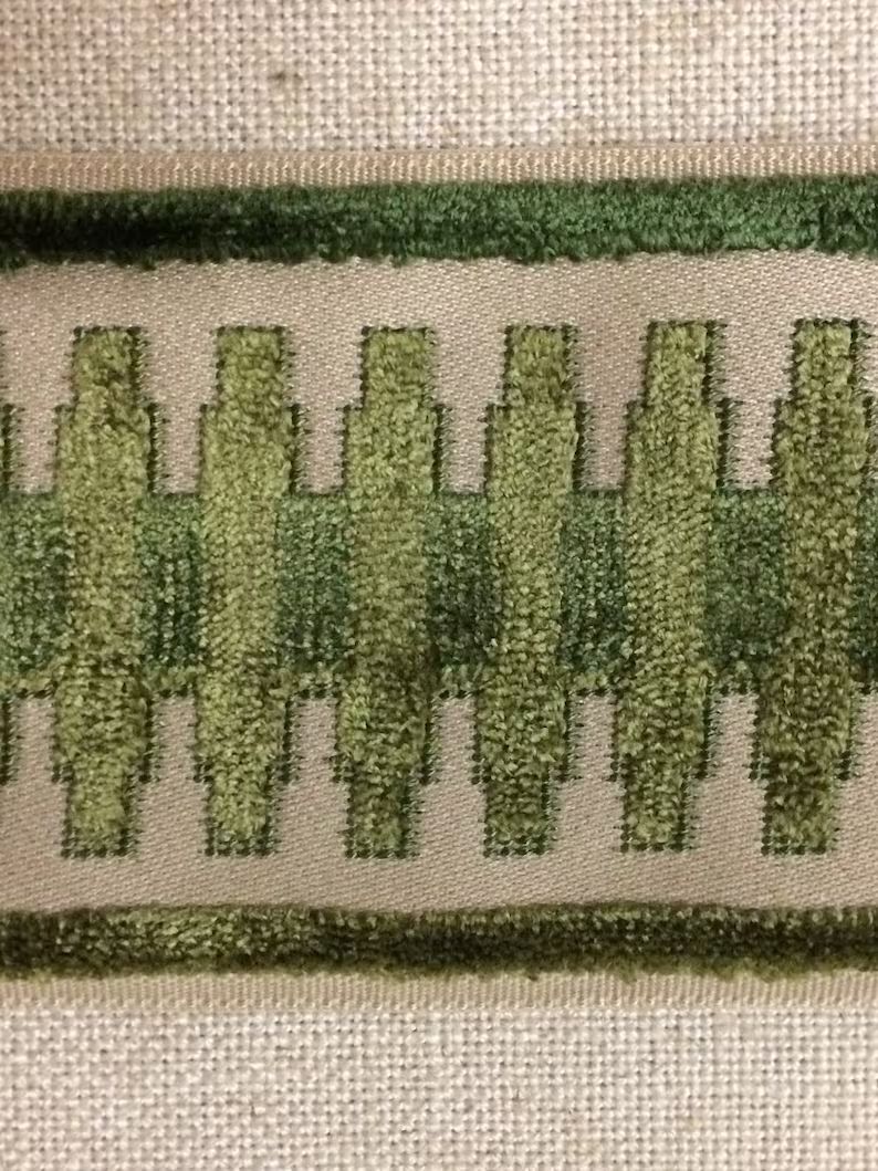 Beige & Green High Quality Woven Velvet Embroidery Trim Tape 3.5 H-1108/7 Upholstery / Bedding / ... | Etsy (US)