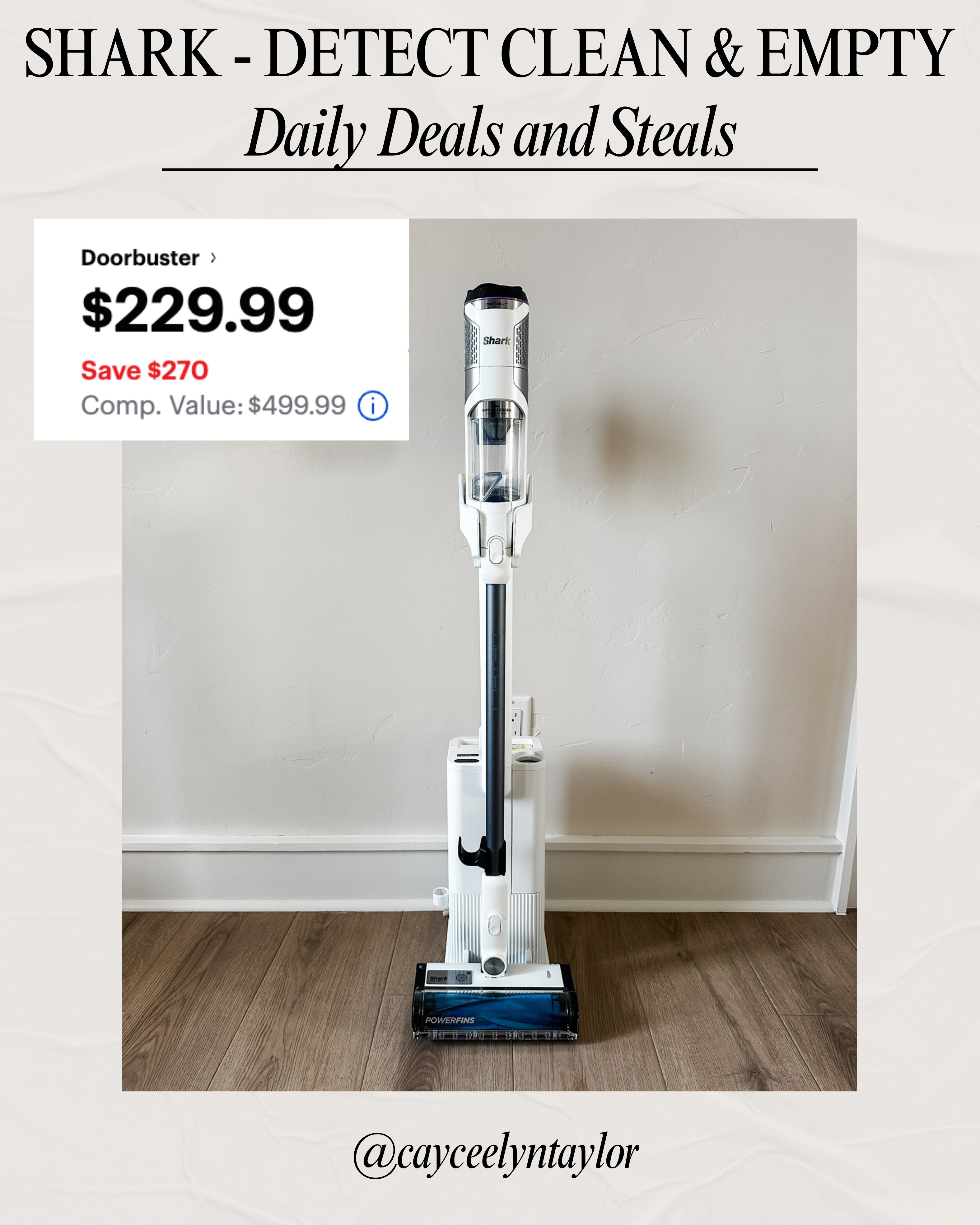 The Shark Detect™ Clean & Empty Cordless Auto-Empty System is currently on sale and one you NEED. After every clean, the Auto-Empty System charges and empties automatically. 

 