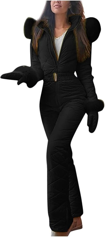 ZEFOTIM Womens Winter Onesies Ski Jumpsuits Outdoor Sports Waterproof Snowsuit Windproof Hooded S... | Amazon (US)