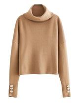 'Kiana' Pearl Cuffs Turtleneck Sweater (3 Colors) | Goodnight Macaroon