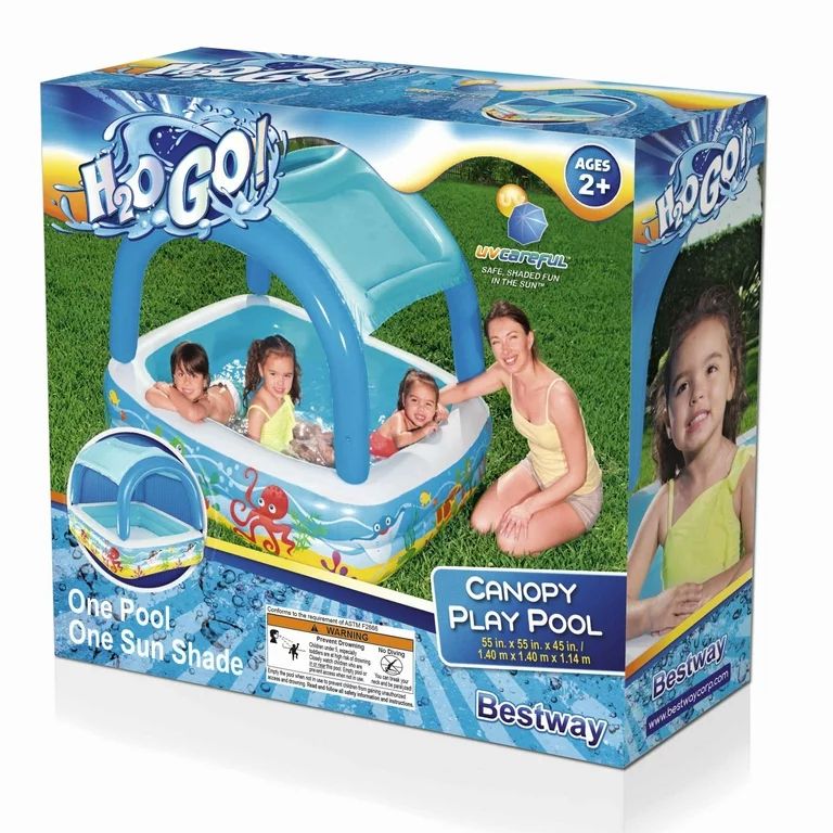 H2OGO! 55" x 55" Inflatable Square Kiddie Pool - Walmart.com | Walmart (US)