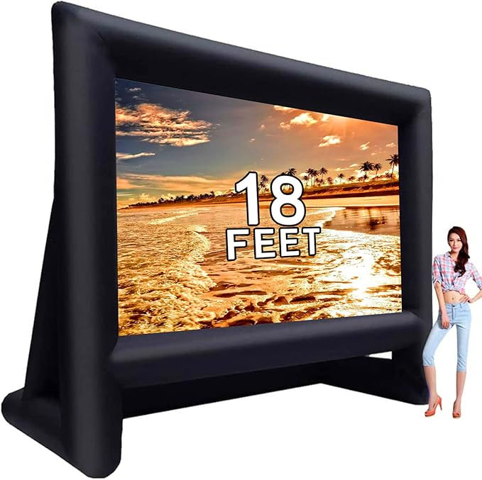 18 feet Inflatable Outdoor Projector Movie Screen - Package with Rope, Blower, Tent Stakes - Port... | Amazon (US)
