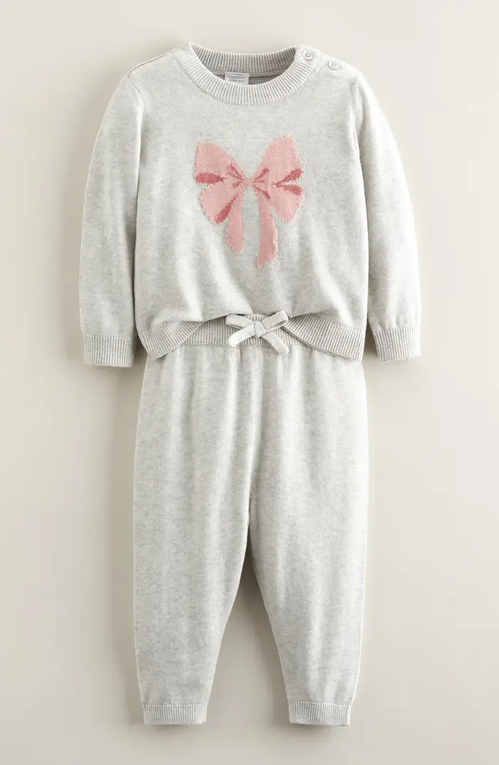 Icon Snuggle Intarsia Bow Sweater & Joggers Set | Nordstrom