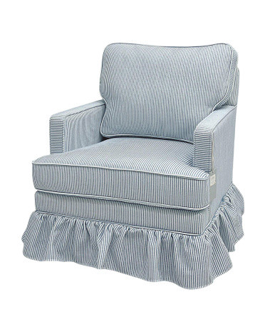 30x35.5 Raya Swivel Chair With Ruffle Skirt And Welting | TJ Maxx