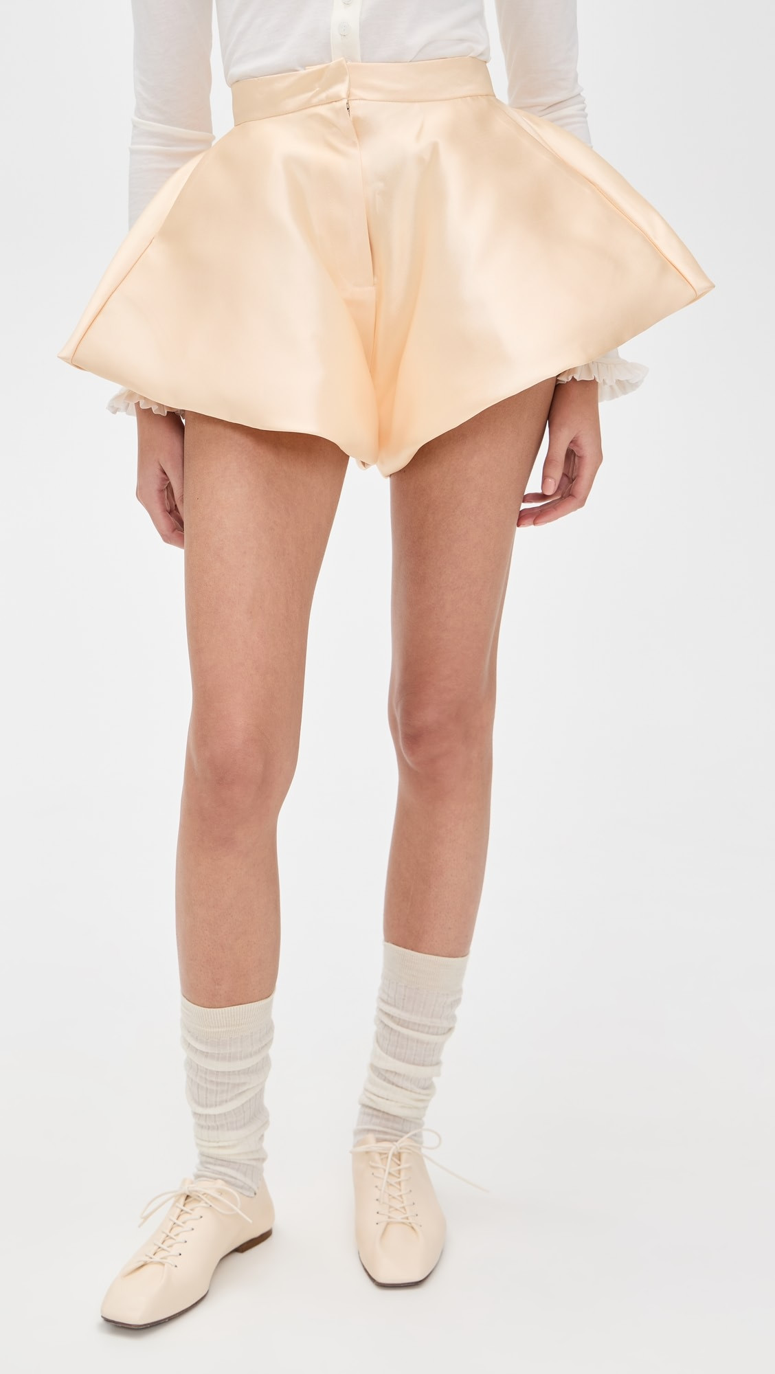 Heavy Satin Volume Draped Shorts | Shopbop
