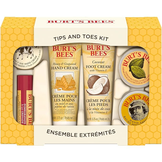 Burt's Bees Christmas Gifts, 6 Skincare Stocking Stuffers Products, Tips & Toes Set - Pomegranate... | Amazon (US)