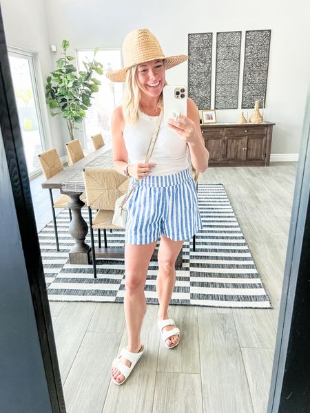Love these striped linen shorts which are on sale for $15 this weekend. Also linked my tank top, white Birkenstocks. Size small in the shorts and tank  


#LTKSaleAlert #LTKStyleTip #LTKSeasonal