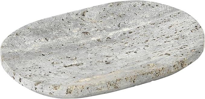 Creative Co-Op Travertine Soap Dish, Grey | Amazon (US)