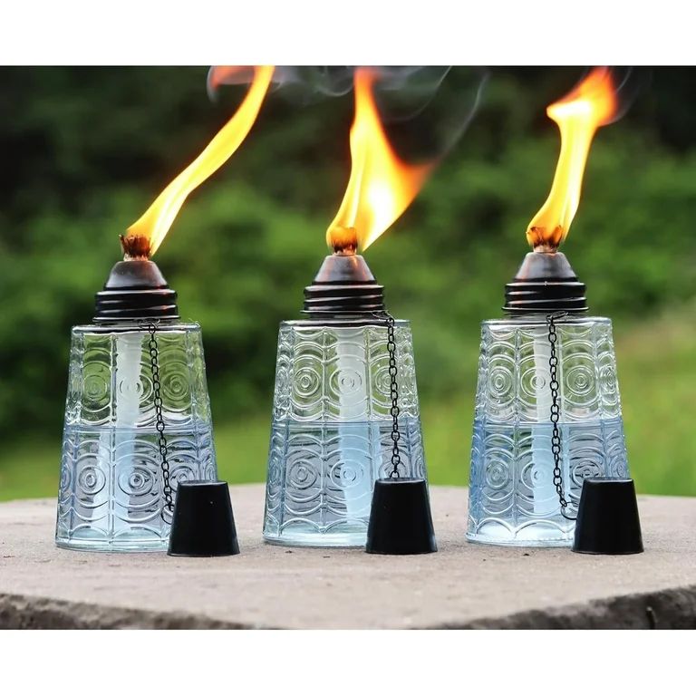 Seraphic Citronella Table Top Torches for Outdoor Patio, 16oz Decorative Glass Torch Citronella O... | Walmart (US)