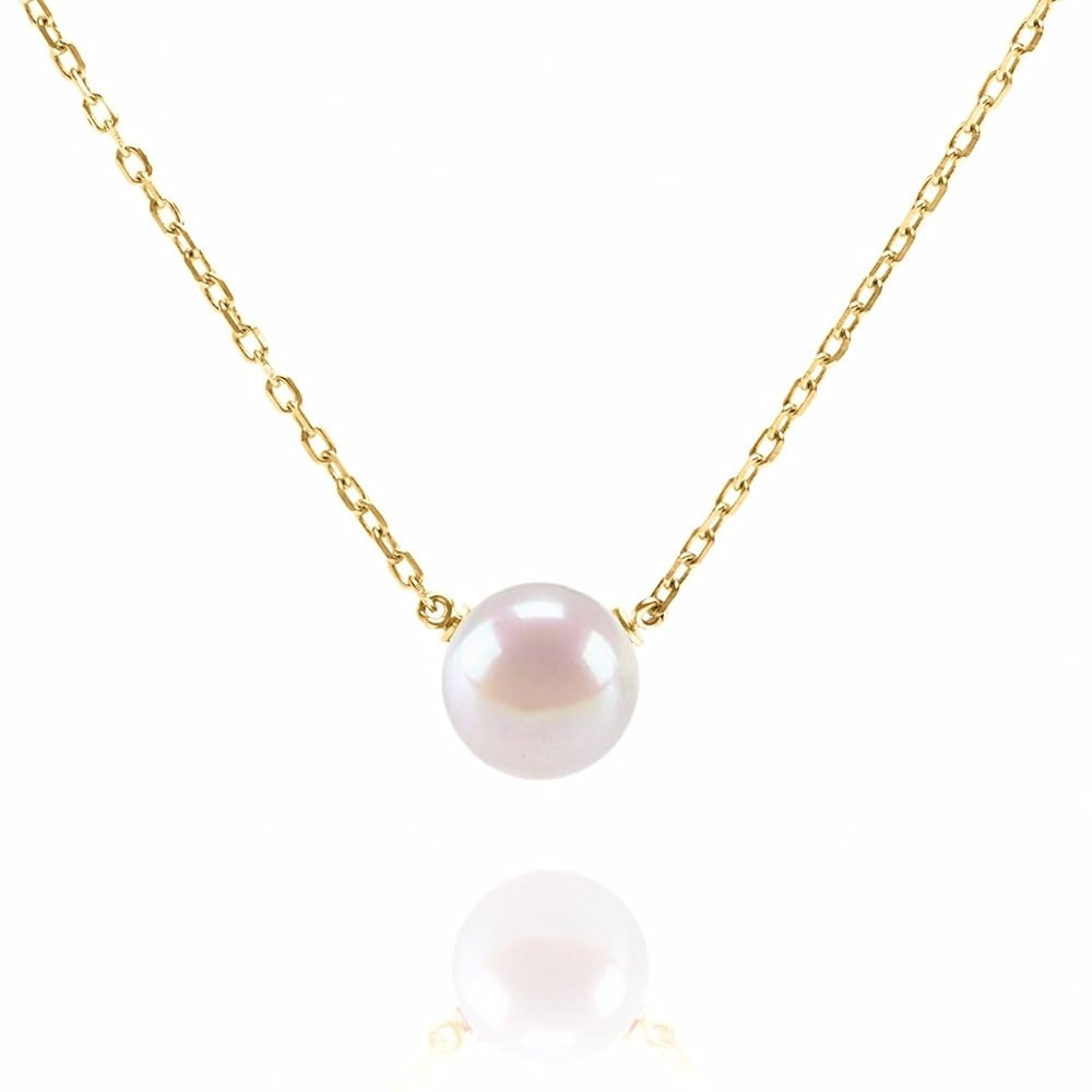 PAVOI Handpicked AAA+ Freshwater Cultured Single Pearl Necklace Pendant | Gold Necklaces for Wome... | Amazon (US)