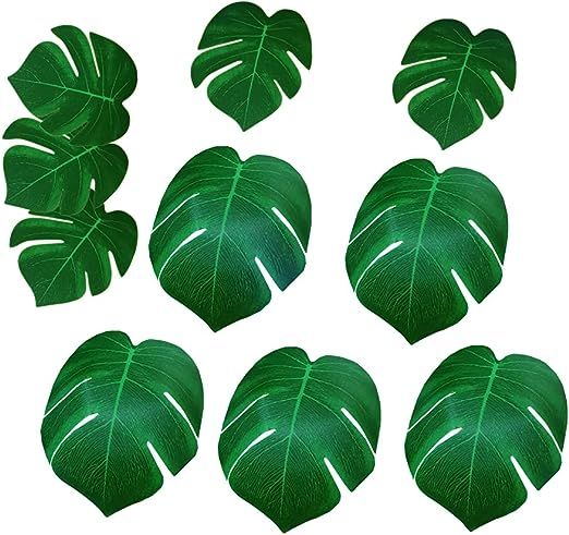 LUOSHAORU Artificial Palm Leaves 36pcs Fake Green Leaf,Faux Monstera Leaves Tropical Faux Leaves ... | Amazon (US)