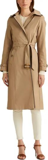 Water Resistant Cotton Blend Trench Coat with Removable Hood | Nordstrom