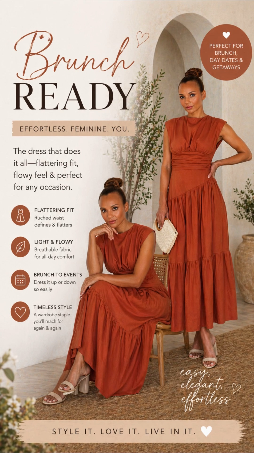 Brunch-ready and effortlessly chic 🍊✨ This flowy dress is the perfect mix of comfort and style—lightweight, flattering, and easy to dress up or down. Whether it’s brunch, day dates, or a weekend getaway, this is the one you’ll keep reaching for 🤍

#LTKstyle #LTKdresses #LTKfinds #BrunchOutfit #DayDateLook #EffortlessStyle #ChicStyle #NeutralStyle #SummerOutfits #SpringStyle #VacationOutfits #FashionOver40 #MomStyle #OutfitInspo #StyleInspo #CasualChic #EverydayStyle #LTKunder100