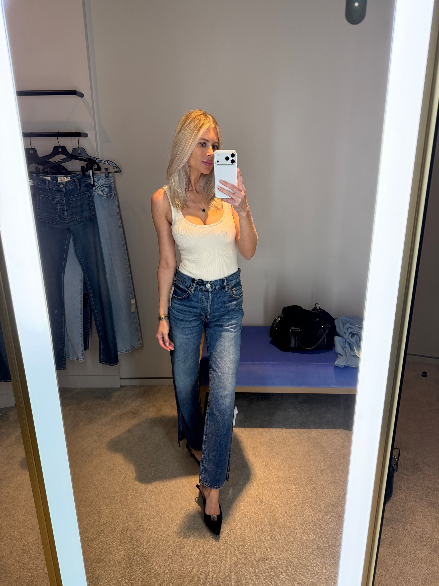 Moussy denim is SOOO good if you haven’t tried it yet. Runs tts. And this bodysuit will immediately be your favorite. Worth every penny and comes in many color options  

#LTKStyleTip #LTKSeasonal