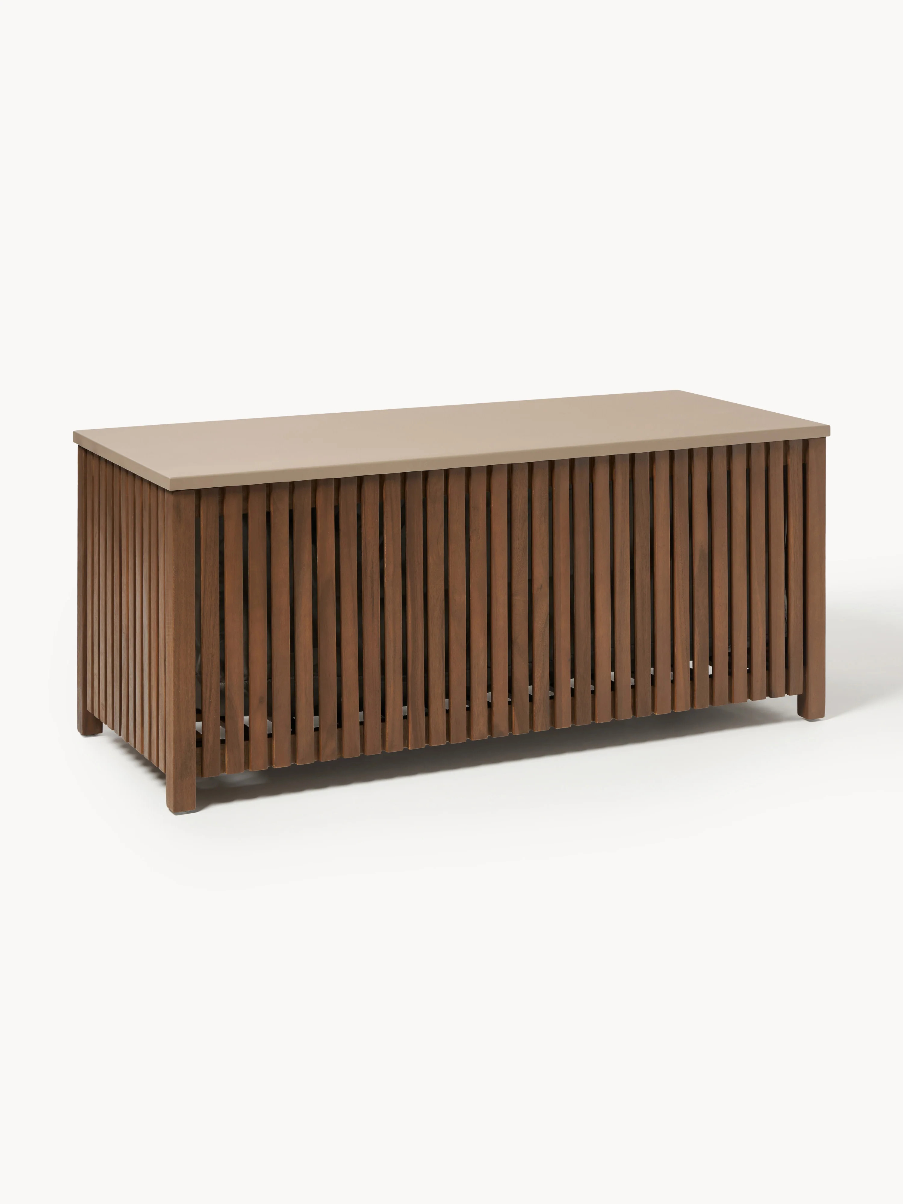Garten-Aufbewahrungsbox Arkin aus Akazienholz mit Einsatz, B 129 cm | Westwing EU