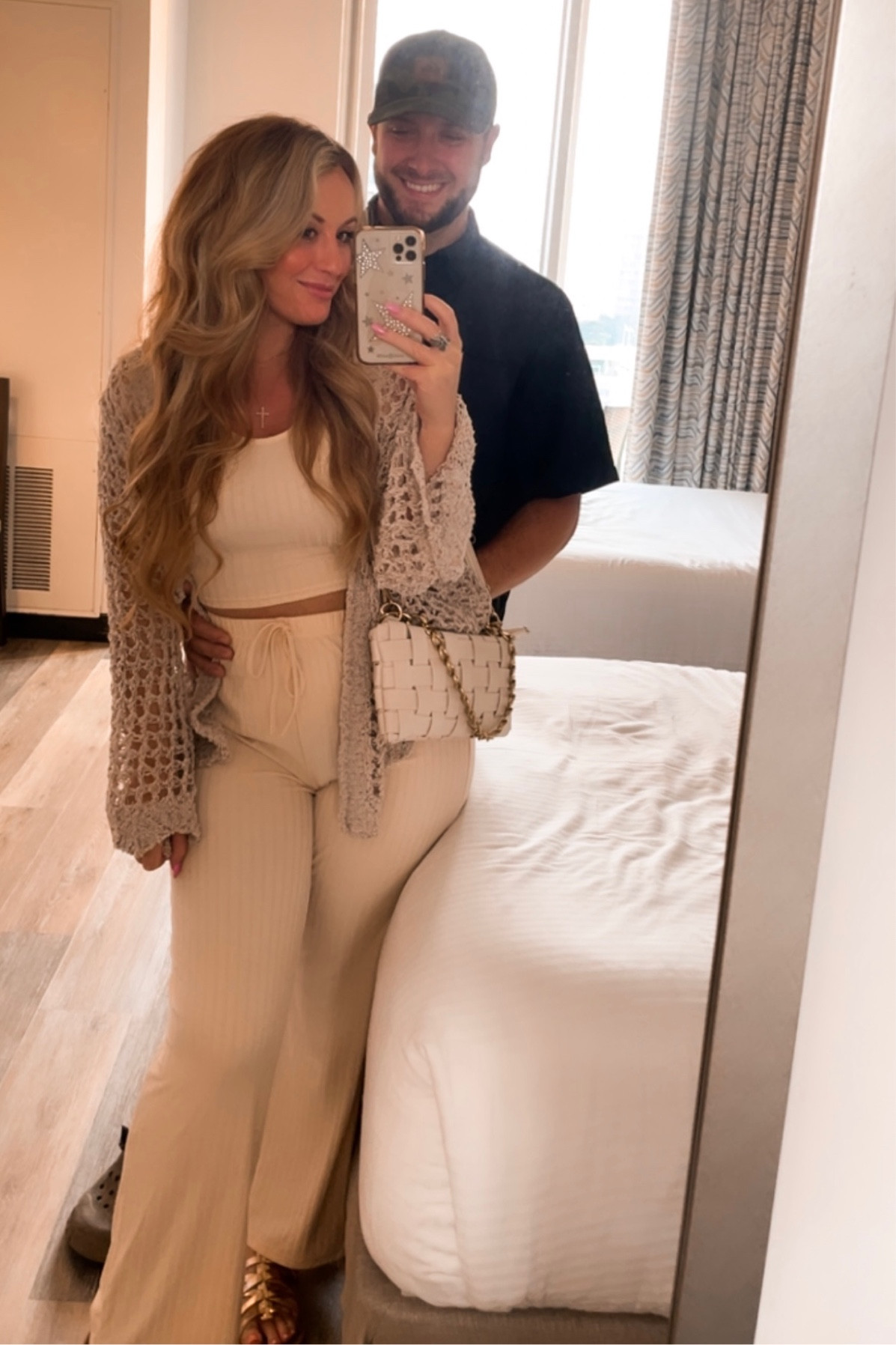 Beach dinner outfit 
Amazon 3 piece outfit 
Amazon braided crossbody 
Crochet summer cardigan - BUCKLE 
