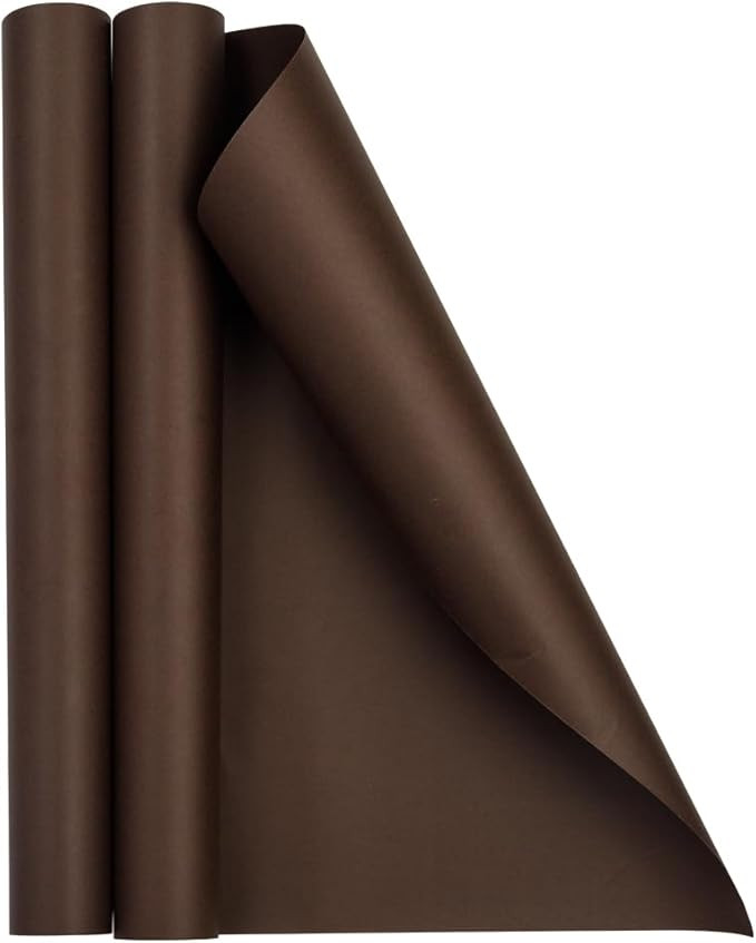JAM Paper Gift Wrap - Matte Wrapping Paper - 52.6 Sq Ft Total (17 in x 18 Ft Each) - Matte Chocol... | Amazon (US)