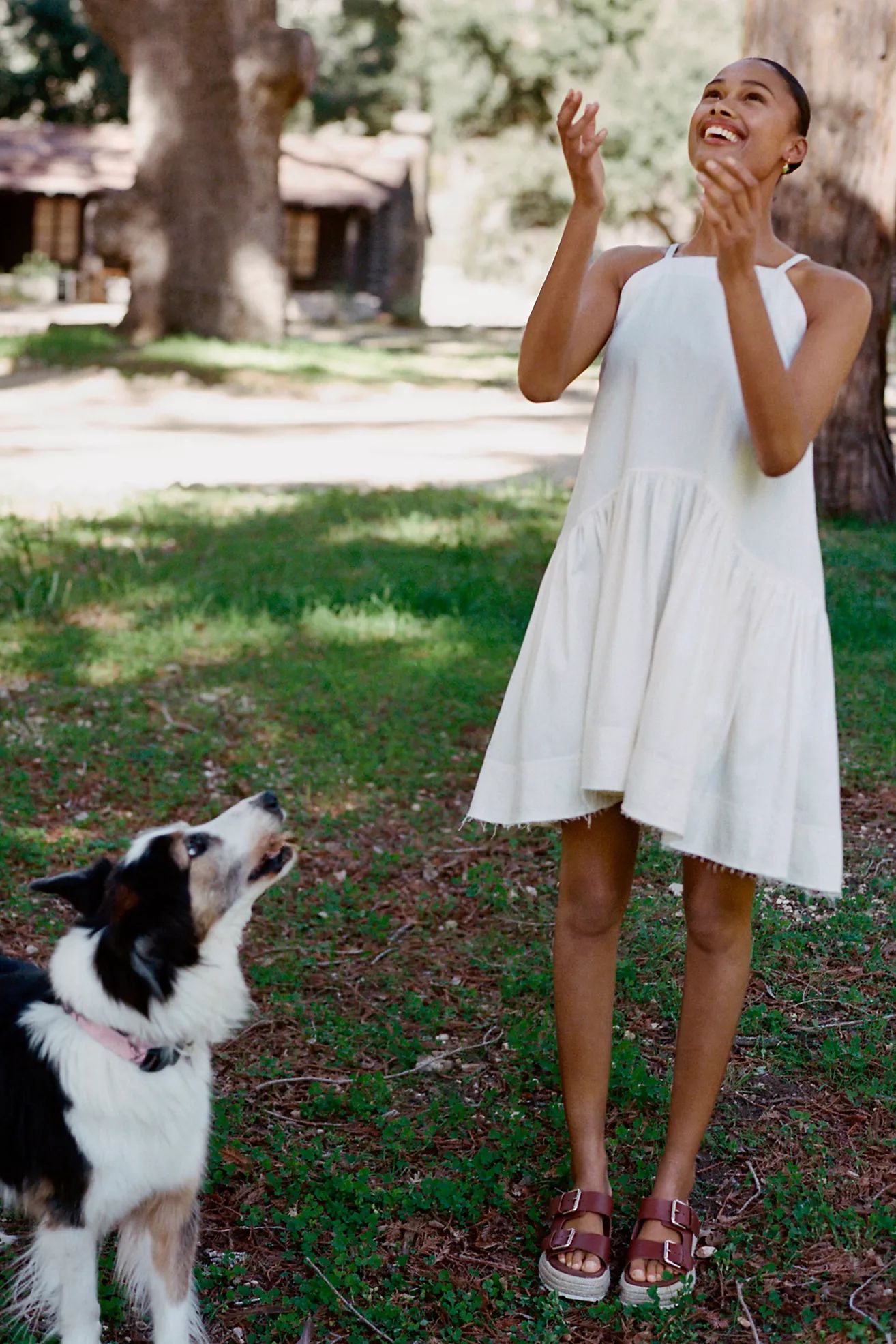 Pilcro Sleeveless Flounce Mini Dress | Anthropologie (US)