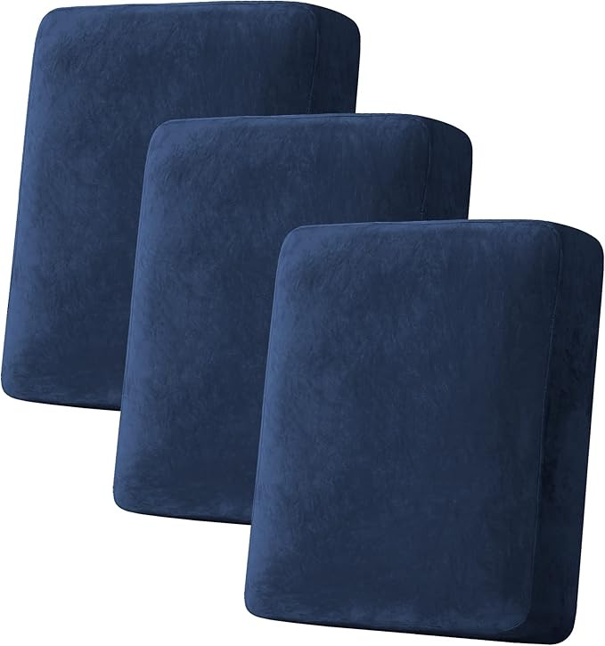 H.VERSAILTEX Velvet Stretch Couch Cushion Cover Plush Cushion Slipcover for Chair Loveseat Sofa C... | Amazon (US)