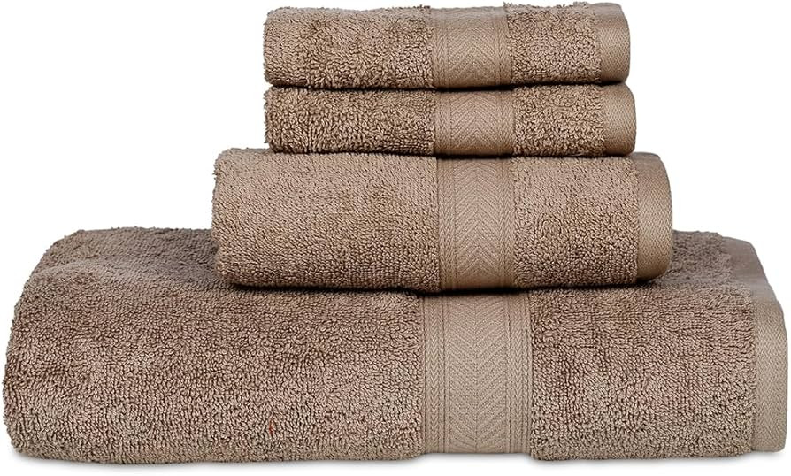 Casa Lino 4 Piece Bath Towel Set | 1 Bath Towel, 2 Wash Cloth, 1 Hand Towels | Bathroom Essential... | Amazon (US)