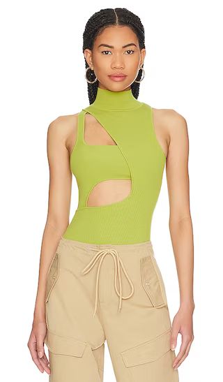 Rosalee Cut Out Bodysuit in Green | Revolve Clothing (Global)