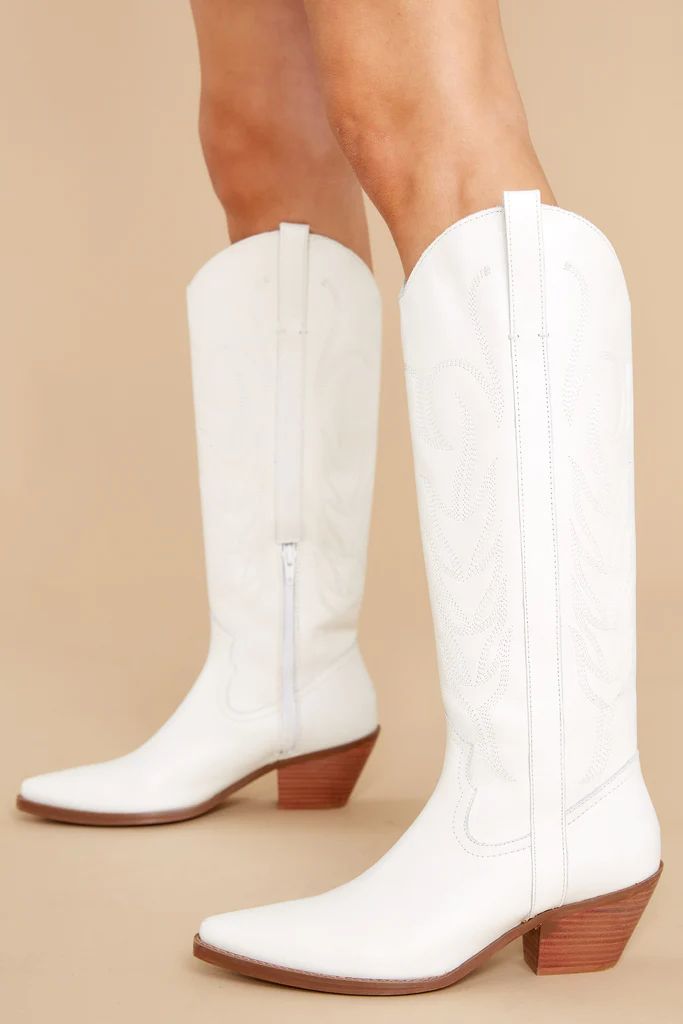 Agency Western White Boot | Red Dress 