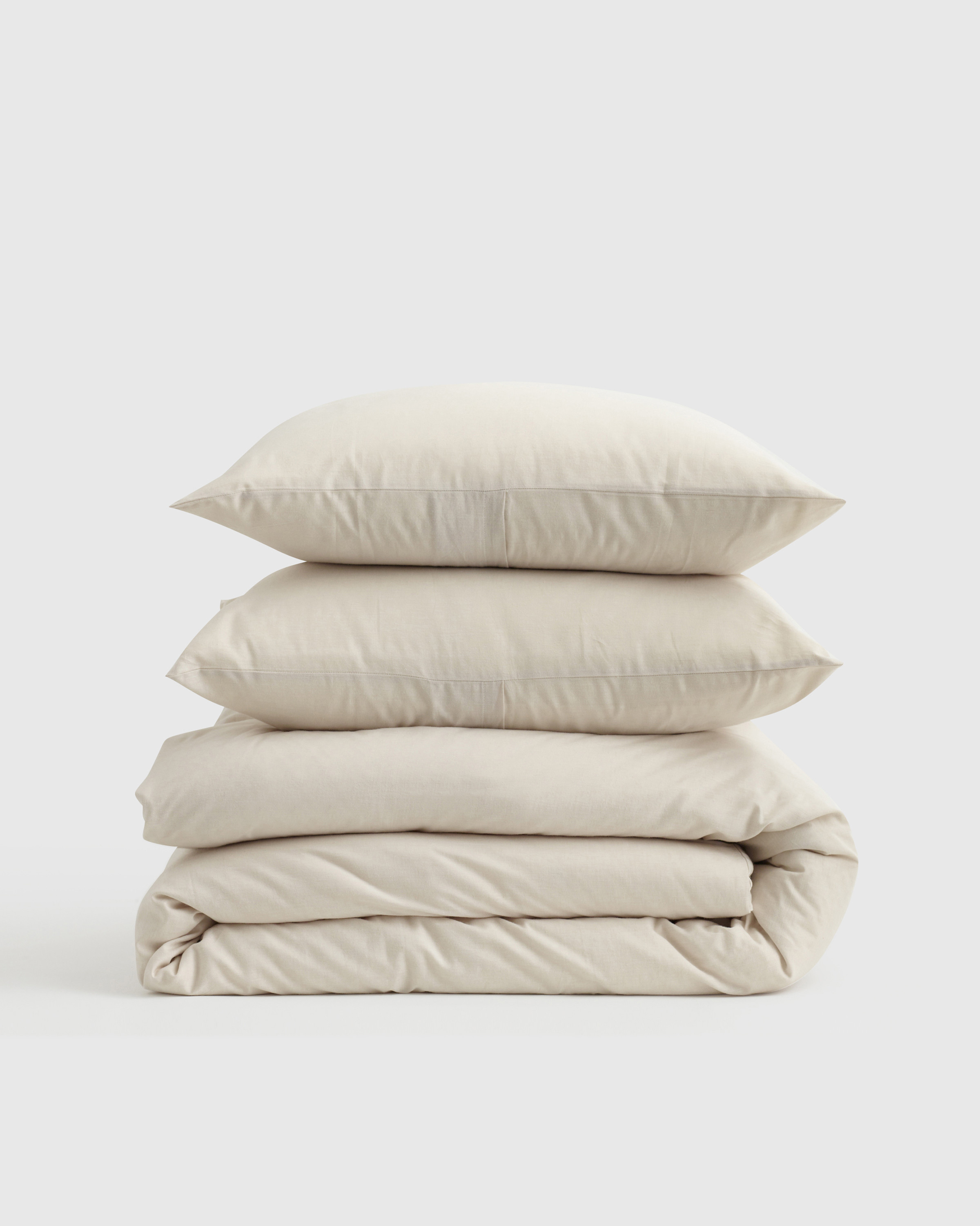 Quince | Mongolian Cashmere Cotton Duvet Cover Set in Natural, Size Twin | Quince