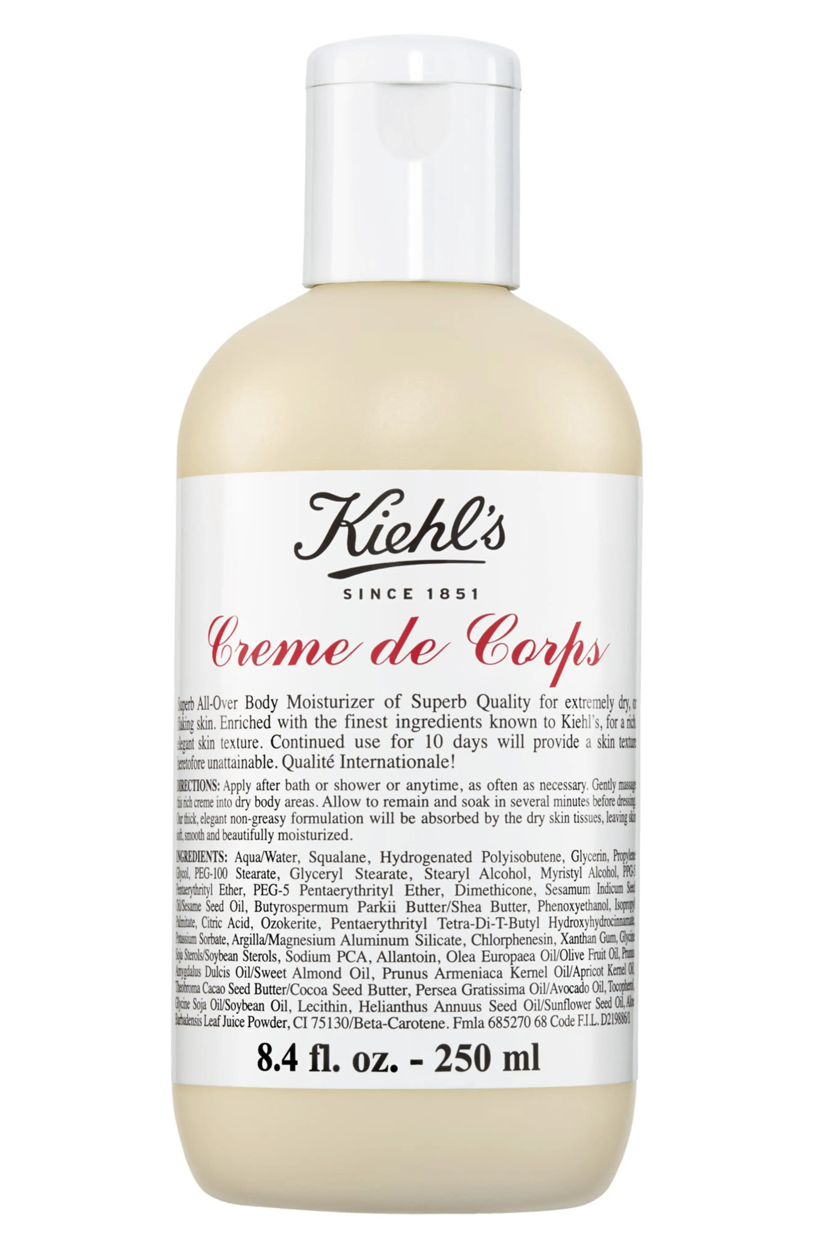 Kiehl's Since 1851 Creme de Corps Body Moisturizer in Bottle at Nordstrom, Size 4.2 Oz | Nordstrom