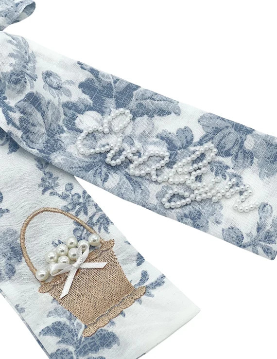 Easter Basket Bow Pearl Toile Bow | Etsy | Etsy (US)