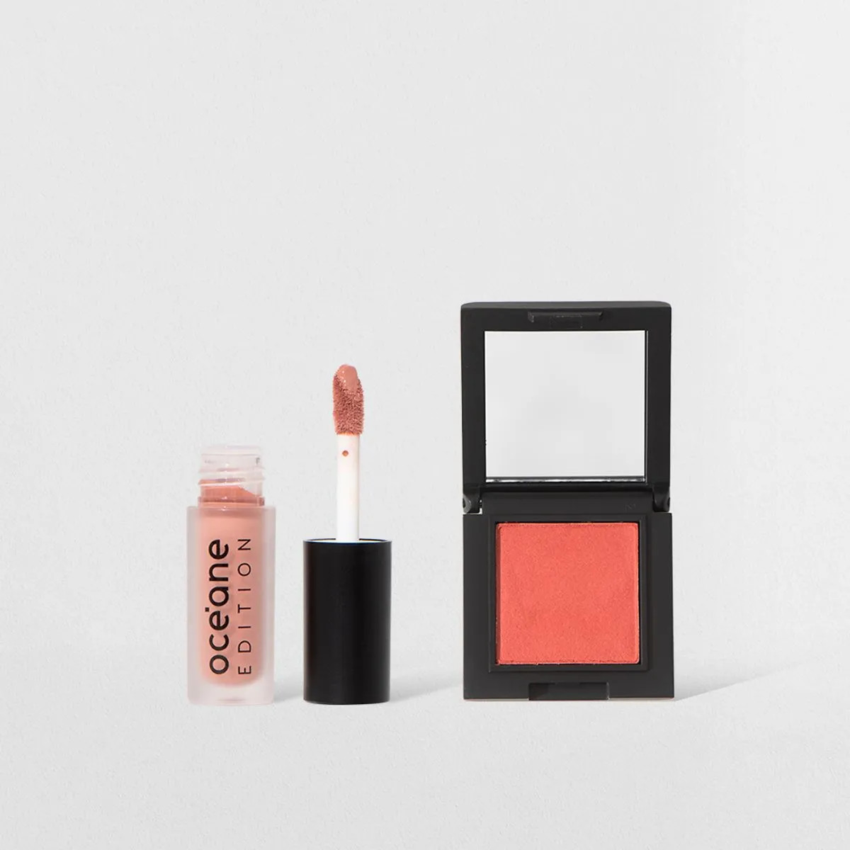 Kit Mini Batom Líquido Nude Matte + Mini Blush Cremoso Caramelo Océane Edtion (2 Produtos) | Oceane (BR)