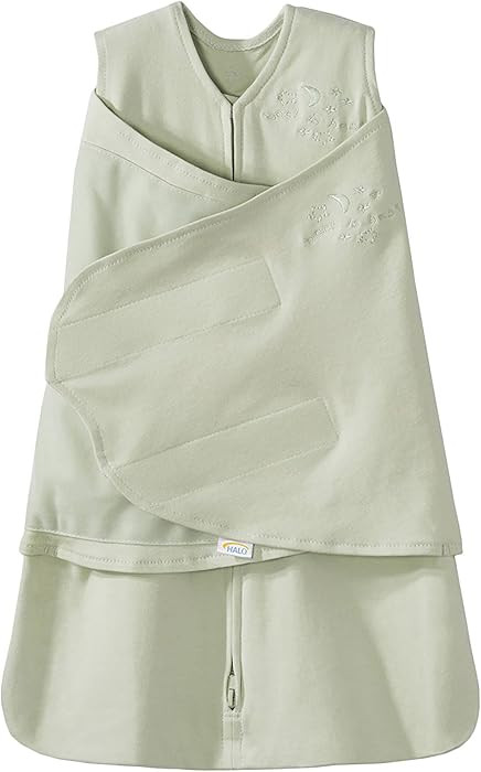HALO 100% Cotton Sleepsack Swaddle, 3-Way Adjustable Wearable Blanket, TOG 1.5, Sage, Newborn, 0-... | Amazon (US)