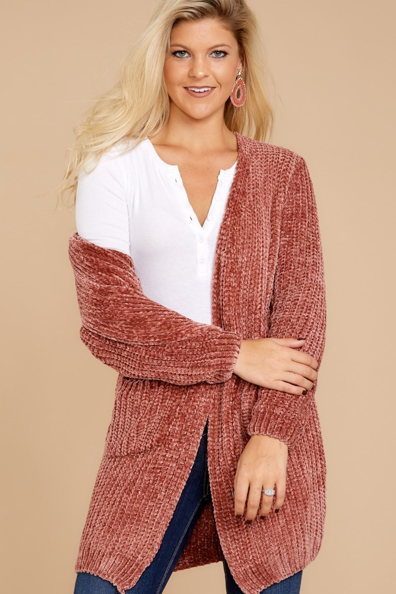 Weekend On Pause Earth Red Cardigan | Red Dress 