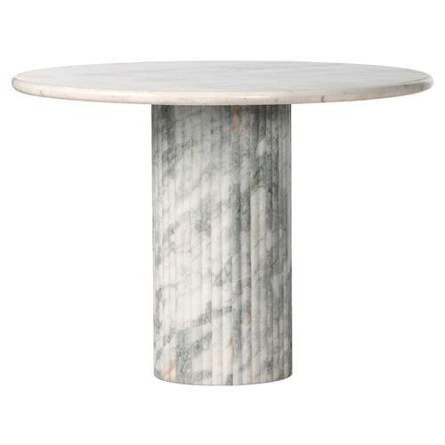 Denzel Modern Classic White Marble Round Bistro Table - 42" | Kathy Kuo Home