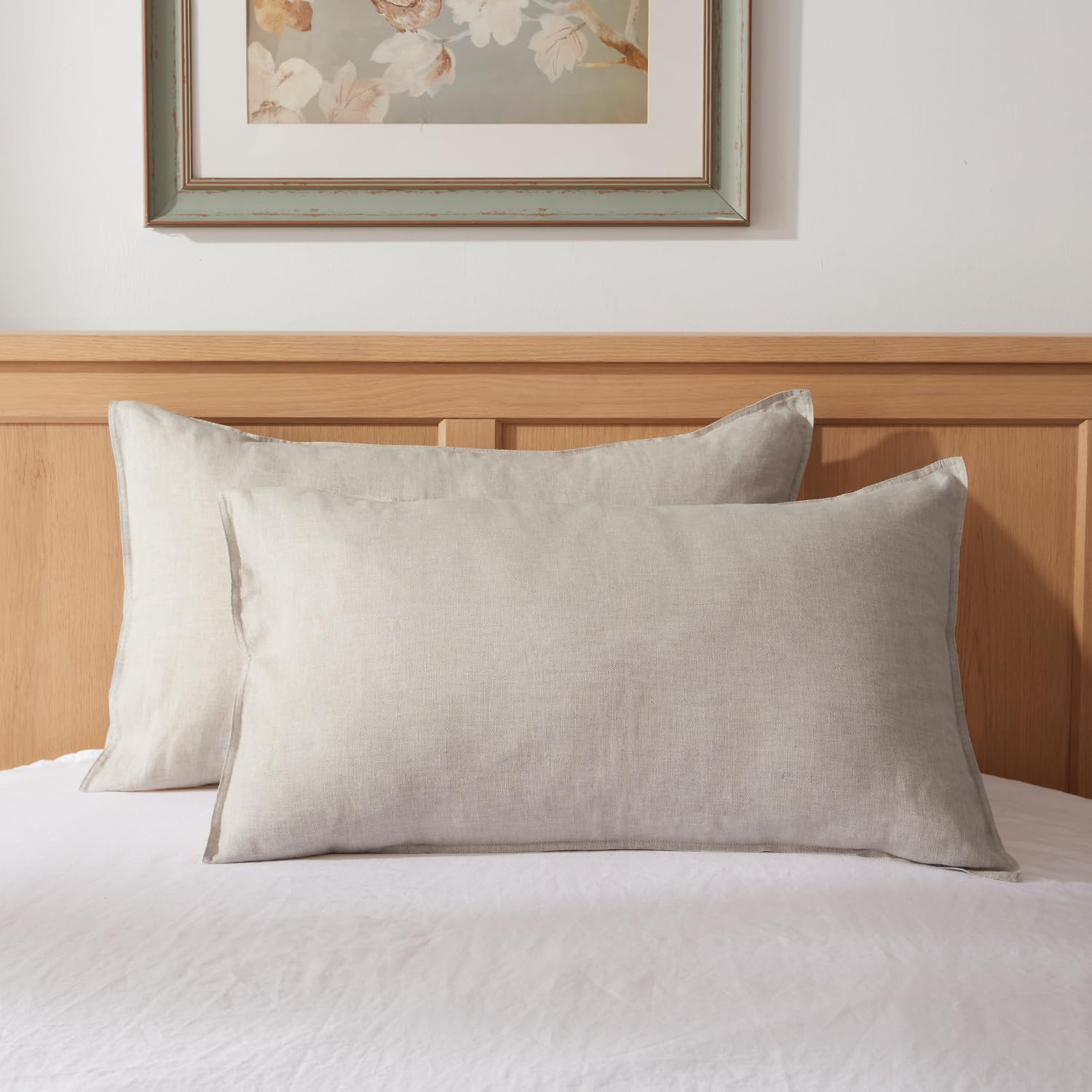 TOSMO 100% Linen Pillowcase King Size, Set of 2, Stone Washed Pillowcases Envelope Closure, Soft ... | Amazon (US)