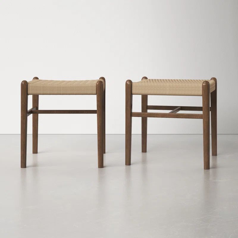 Nova 18'' Tall Solid Wood Accent Stool (Set of 2) | Wayfair North America