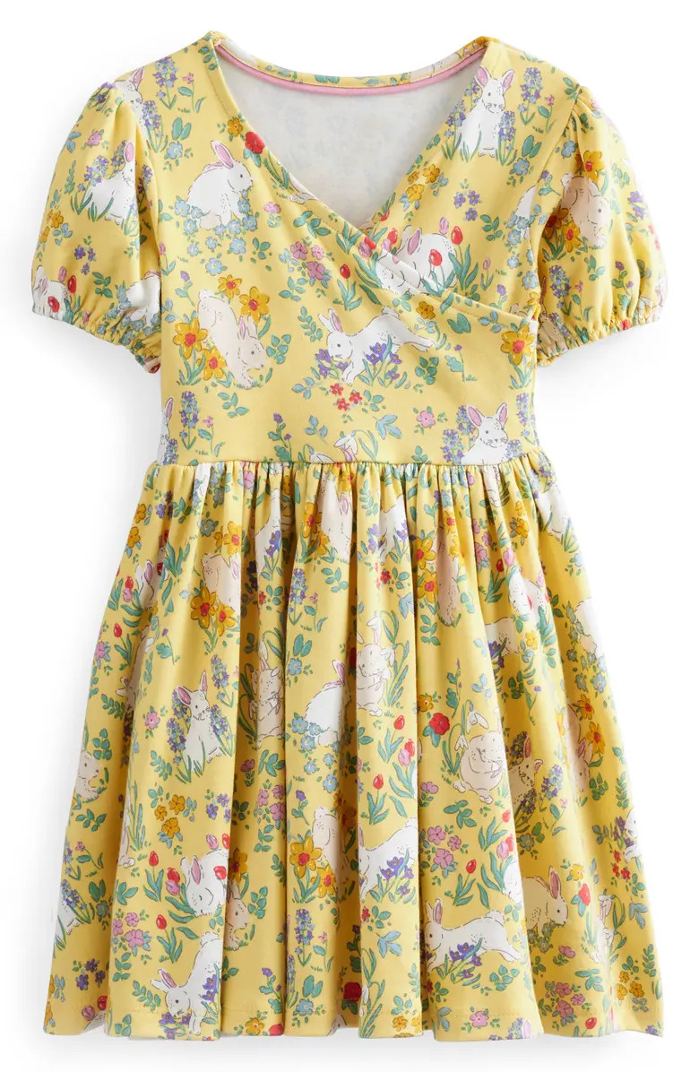Kids' Bunny Print Cotton Ballerina Dress | Nordstrom