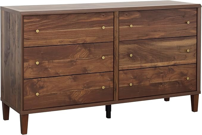 Sauder Willow Place 6 Drawer Dreser, Grand Walnut Finish | Amazon (US)